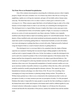 The Prime Movers in Hominid Encephalization One of the Common Misconceptions Concerning the Evolutionary Process Is That It Implies Progress