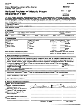 National Register of Historic Places Continuation Sheet