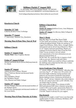 Killimer Parish 1St August 2021 Fr