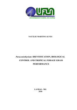 Paraconiothyrium: IDENTIFICATION, BIOLOGICAL CONTROL and TROPICAL FORAGE GRASS