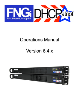 Operations Manual Version 6.4.X