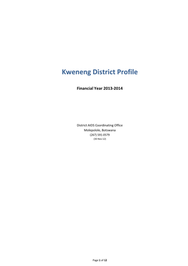 Kweneng District Profile