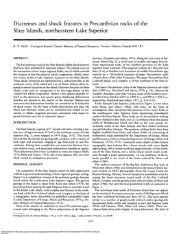 Diatremes and Shock Features in Precambrian Rocks of the Slate Islands, Northeastern Lake Superior