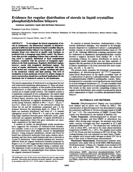 Evidence for Regular Distribution of Sterols in Liquid Crystalline