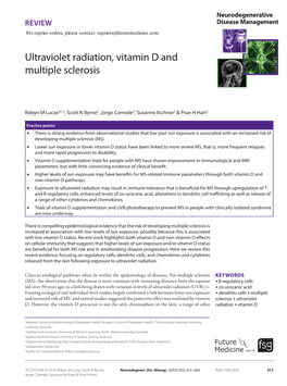 Ultraviolet Radiation, Vitamin D and Multiple Sclerosis