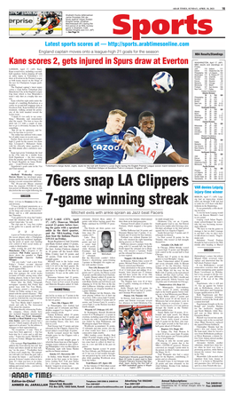 76Ers Snap LA Clippers 7-Game Winning Streak