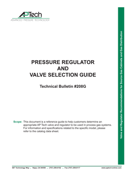 Pressure Regulator and Valve Selection Guide