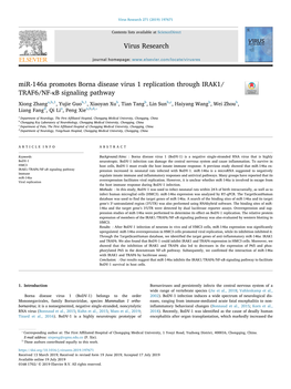 Mir-146A Promotes Borna Disease Virus 1 Replication Through IRAK1/ TRAF6/NF-Κb Signaling Pathway T
