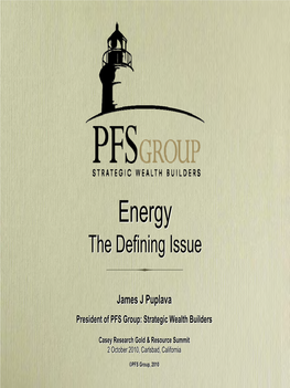 Energy the Defining Issue