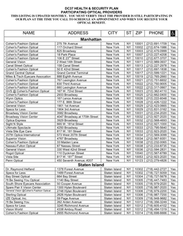 DC 37 Optical Providers List