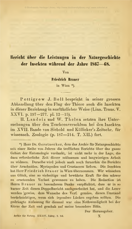 Archiv Für Naturgeschichte