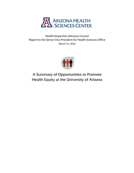 A Summary of Opportunities to Promote Health Equity at the University of Arizona