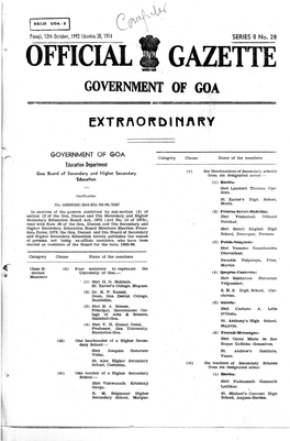 OFFICIAL GAZETTE GOVERNMENT of GOA Extftf\ 0