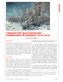 Forgotten Battlefields – Canadians in Siberia 1918-1919