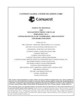 Canwest Global Communications Corp