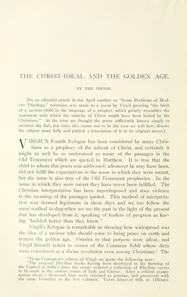 The Christ-Ideal and the Golden Age