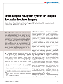 Tactile Surgical Navigation System for Complex Acetabular Fracture Surgery