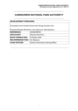 CAIRNGORMS NATIONAL PARK AUTHORITY Planning Committee Agenda Item 10 25/01/19