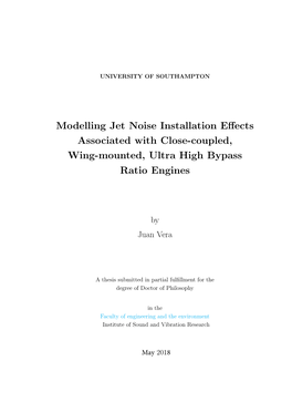 Modelling Jet Noise Installation Effects Associated with Close-Coupled, Wing-Mounted, Ultra High Bypass Ratio Engines