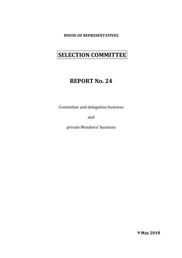 REPORT No. 24 SELECTION COMMITTEE