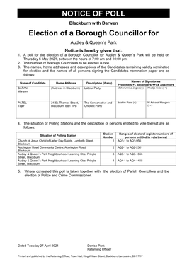 Borough Election