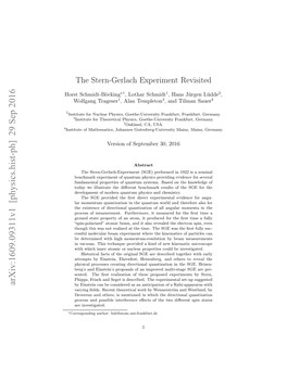 The Stern-Gerlach Experiment Revisited