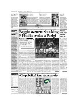 Baggio Azzurro Shocking E L'italia «Vola» a Parigi