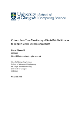 Crisees: Real-Time Monitoring of Social Media Streams to Support Crisis Event Management