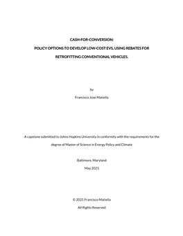 Policy Options to Develop Low-Cost Evs, Using Rebates For