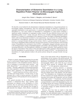 Characterization of Glutamine Deamidation in a Long, Repetitive Protein Polymer Via Bioconjugate Capillary Electrophoresis