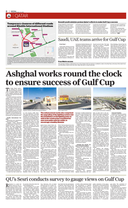 Ashghal Works Round the Clock to Ensure Success of Gulf