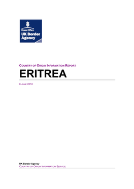 Country of Origin Information Report Eritrea June 2010