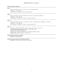 Parallel Circuits, Current Sources, and Troubleshooting Questions: 1 Through 20 Lab Exercises: Parallel Resistances (Question 61)