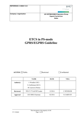 ETCS in PS-Mode GPRS/EGPRS Guideline