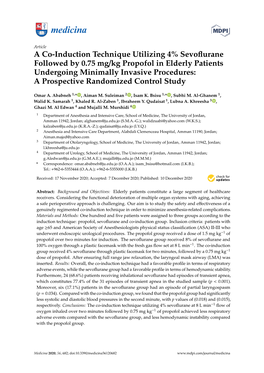 A Co-Induction Technique Utilizing 4% Sevoflurane Followed by 0.75