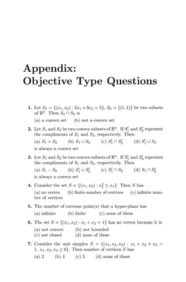Appendix: Objective Type Questions