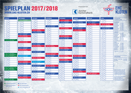 Spielplan 2017 / 2018