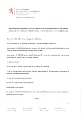 Ministère Du Développement Durable Et Des Infrastructures Département De L'environnement