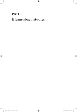 Part I Blumenbach Studies