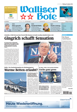 Gingrich Schafft Sensation