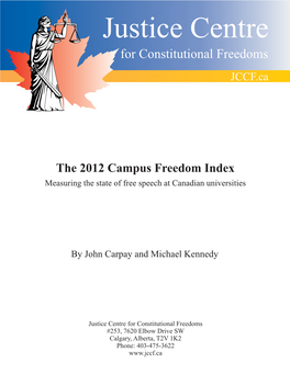 The 2012 Campus Freedom Index Measuring the State of Free Speech at Canadian Universities