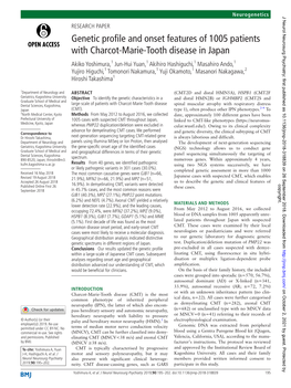 Genetic Profile and Onset Features of 1005 Patients with Charcot-Marie