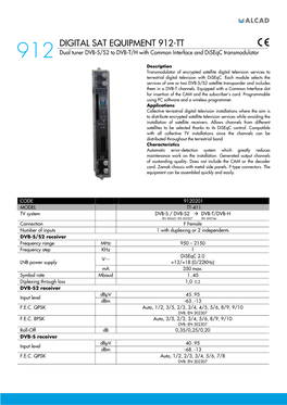 Digital Sat Equipment 912-Tt