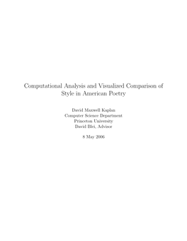 Computational Analysis and Visualized Comparison of Style in American Poetry