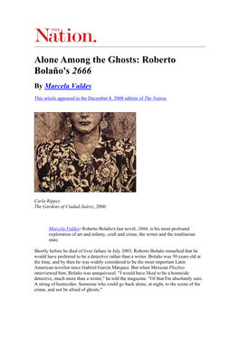 Alone Among the Ghosts: Roberto Bolaño's 2666 by Marcela Valdes