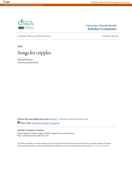 Songs for Cripples Michael Nelson University of South Florida