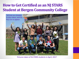How to Get Certified As an NJ STARS Student at Bergen Community College