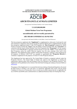 Adcb Finance (Cayman) Limited