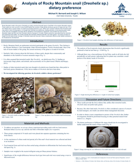 Analysis of Rocky Mountain Snail (Oreohelix Sp.) Dietary Preference Michael R