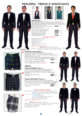 Trousers, Trews & Waistcoats